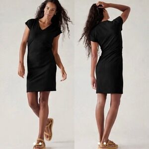 Athleta Effortless Tee Dress T-shirt Dress Short Sleeve Black Small